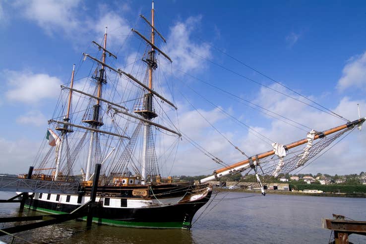 Exterior view of the Dunbrody Famine Ship in New Ross, Co Wexford