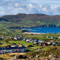Colourful houses by the sea on Allihies Trail in West Cork
