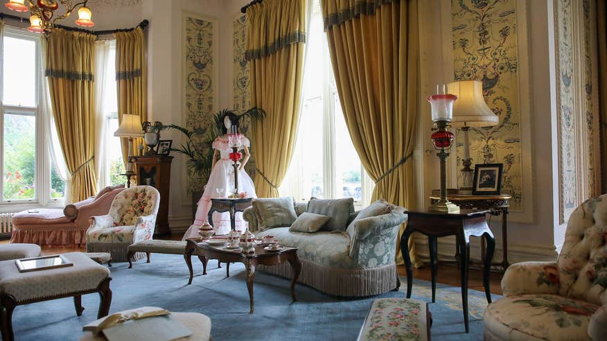 The drawing room at Kylemore Abbey in County Galway.