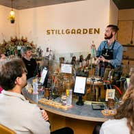 A group enjoying a tasing experience at the Stillgarden Distillery