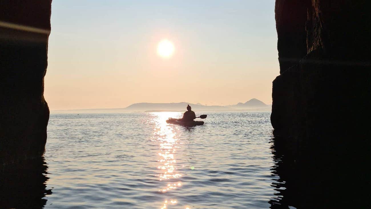 Views from a sea cave kayaking with Carrickfinn Watersports