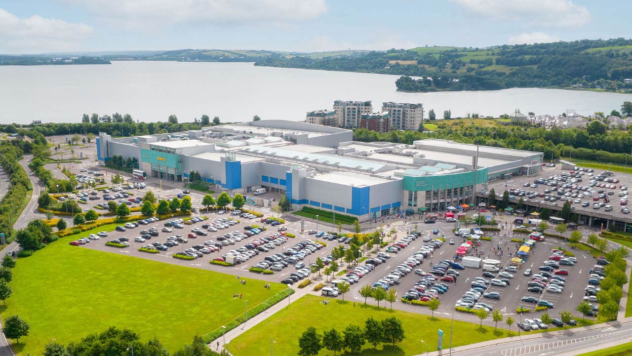 Mahon Point Shopping Centre aerial view of the centre and carpark