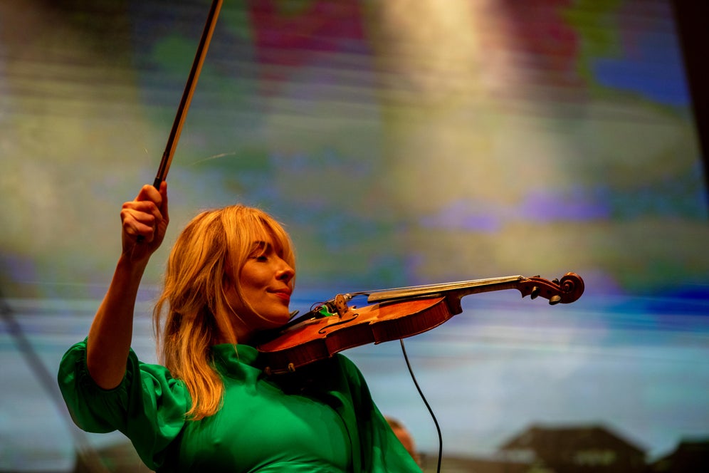 Fiddle player at St Patrick's Festival in Dublin.