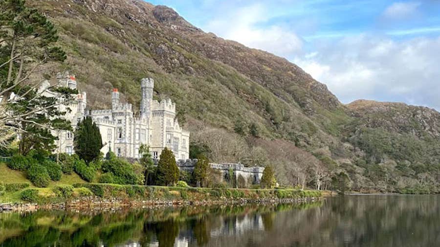 Reflection of Kylemore Abbey in the water