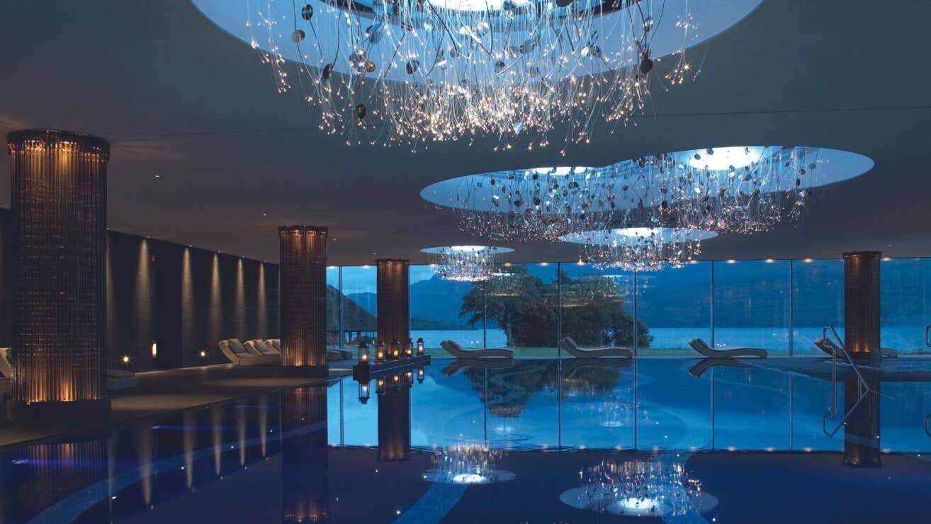 Spa pool in atmospheric lighting