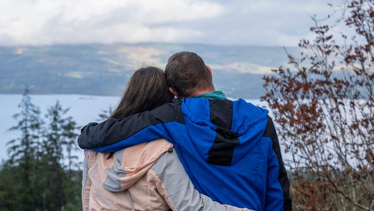 A couple on the Arigna Miners Way Viewpoint in Co Leitrim