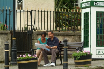 Image of a couple looking at a map in Enniskerry in County Wicklow