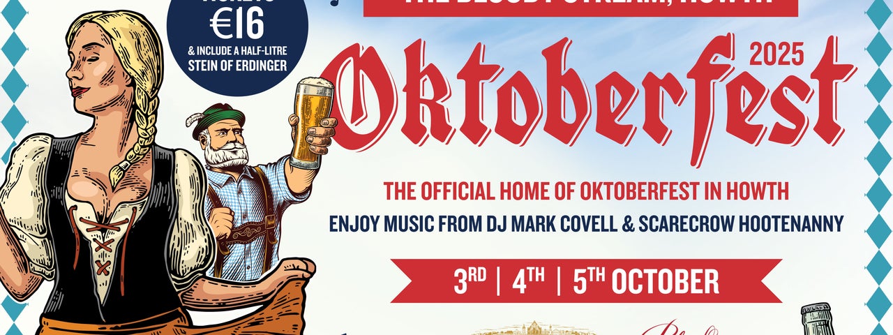 Oktoberfest at The Bloody Stream – Expect Live music, Bavarian Decor, Steins of German Beer & traditional Bratwurst & Pretzels!