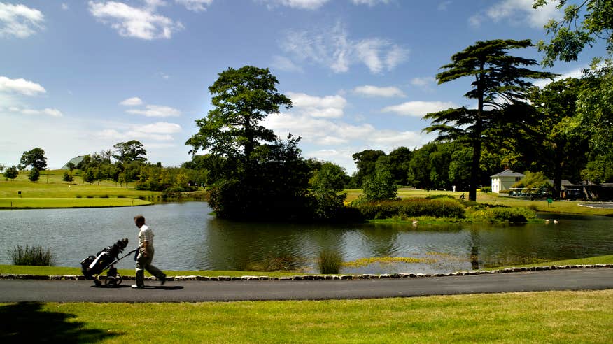 A golfer at Fota Island Golf Club in County Cork