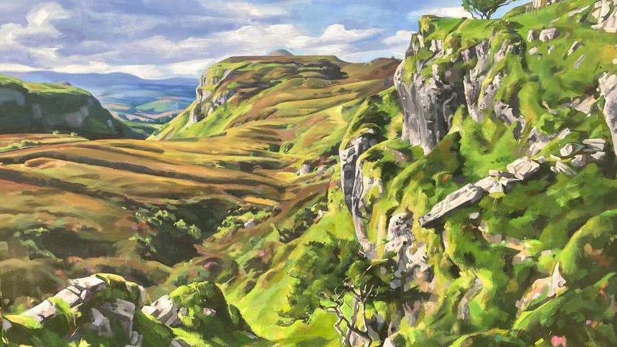 A piece of artwork entitled Way to Carrowkeel on display in Kilcock Art Gallery