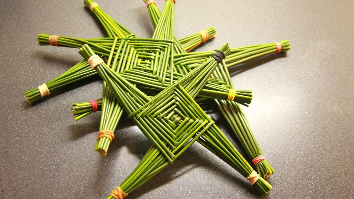 St Brigid's Cross made from rushes