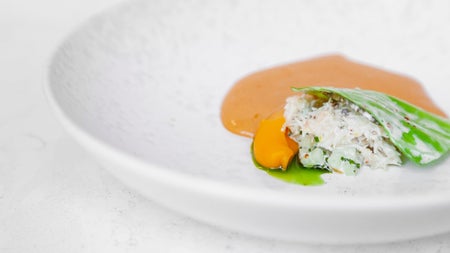 Small food dish on a white plate