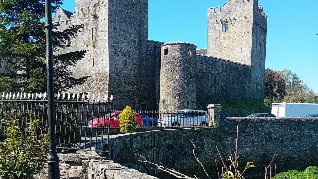 Cahir Castle viewed from a stone bridge in Cahir County Tipperary