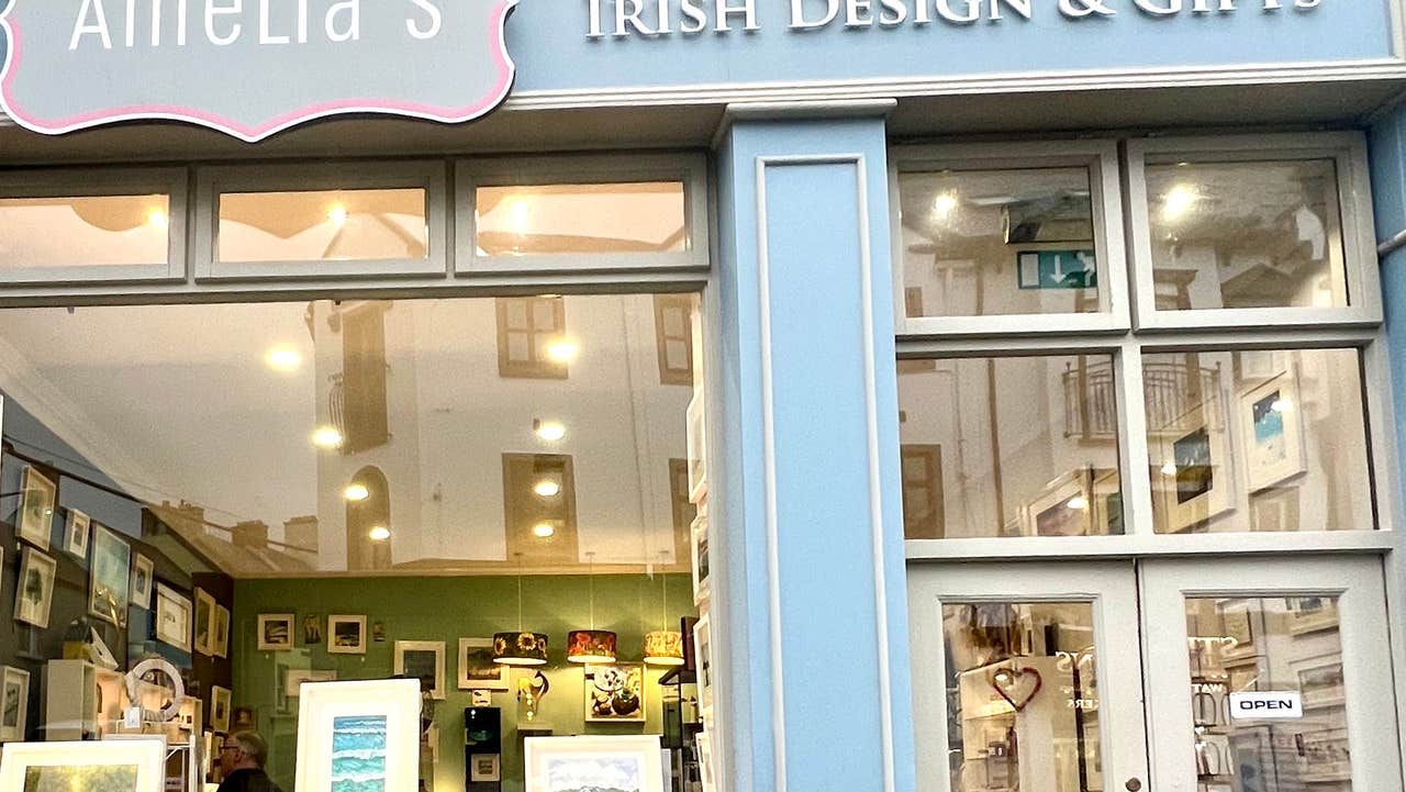 Front exterior of Amelia's Irish Design & Gifts shop