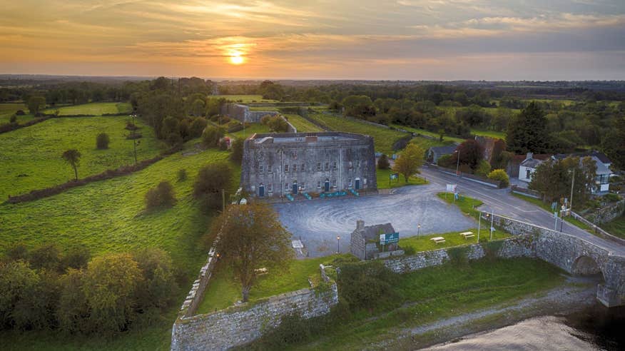 Aerial view of the Shannonbridge Fortifications in Co Roscommon