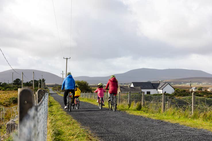 Finish up your cycle on Acaill and take in the peaks of Slievemore and Croaghaun.