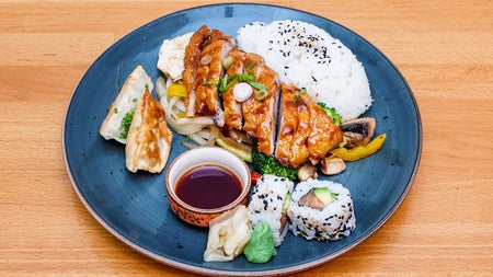 Kobe One Japanese Fusion Restaurant duck bento plate