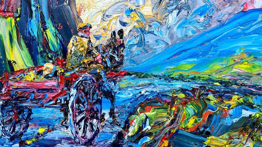 Oil on canvas artwork called Siar Abhaile by Irish artist Liam O Neill