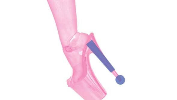 SEX! DEVIANCE! DANGER! by Arlene Caffrey, pink tinted picture of a foot in a very high heel sandal.