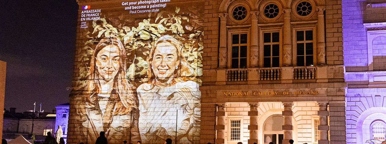 Digital projection of interactive event on Culture Night at the National Gallery of Ireland