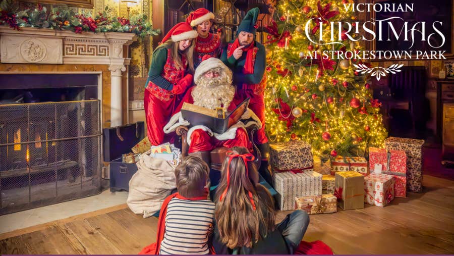 Santa & the elves in the Strokestown Park House Library