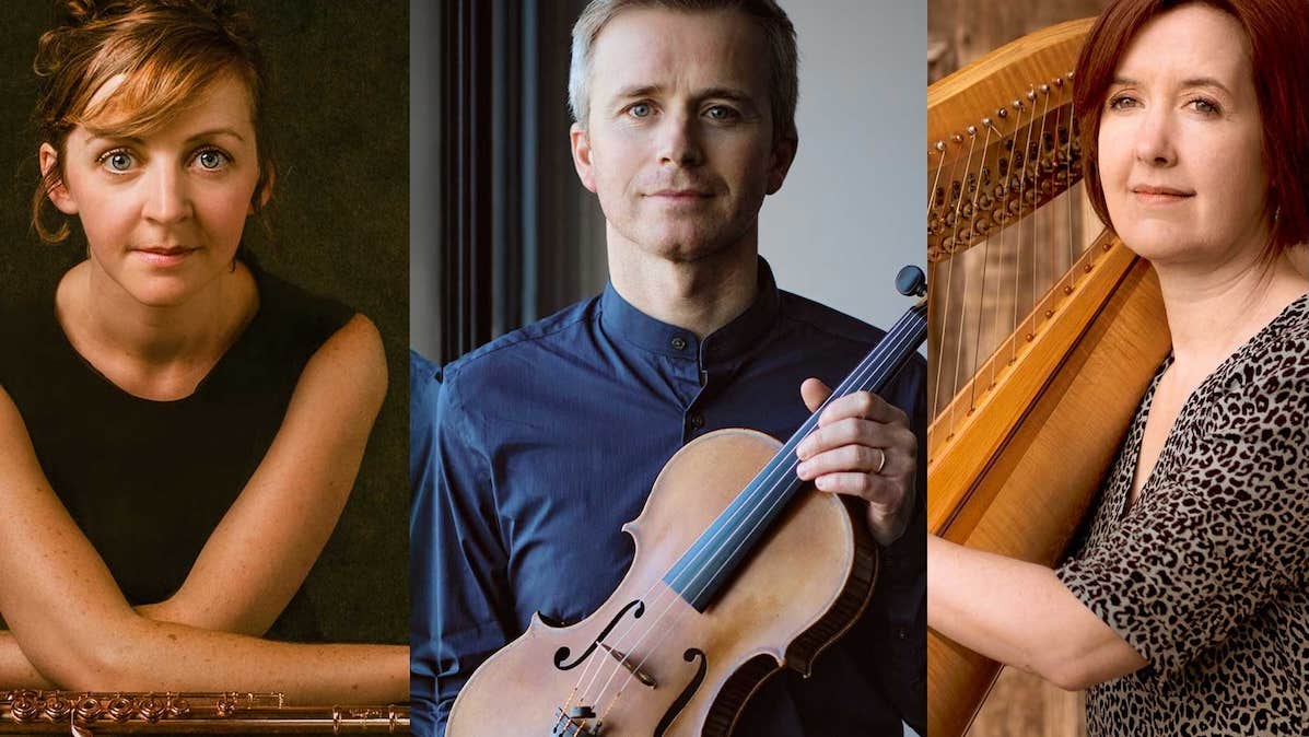 Fiona Kelly, flute, Cian Ó Dúill, viola, Jean Kelly, harp