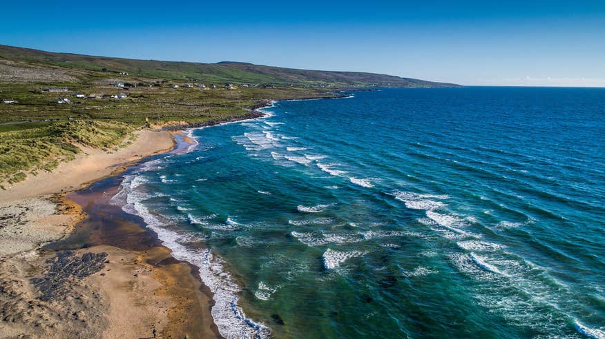 Aerial view of Fanore Beach in Co Clare