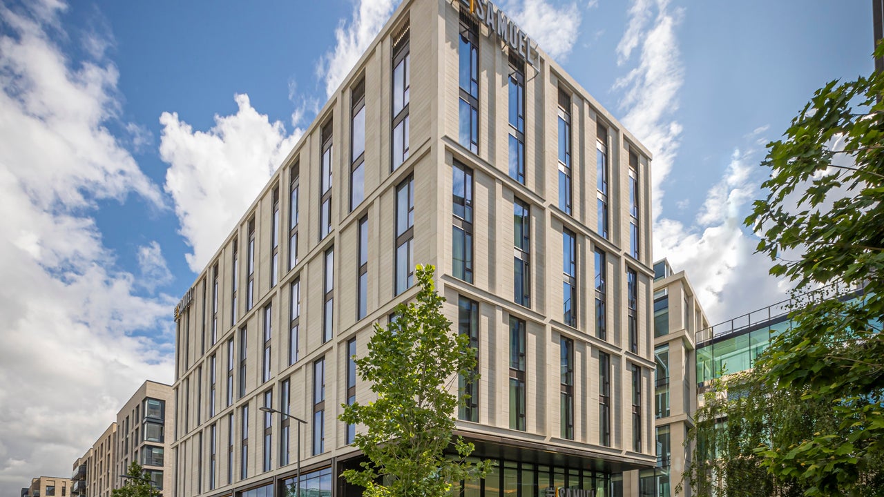 Exterior view of the hotel.