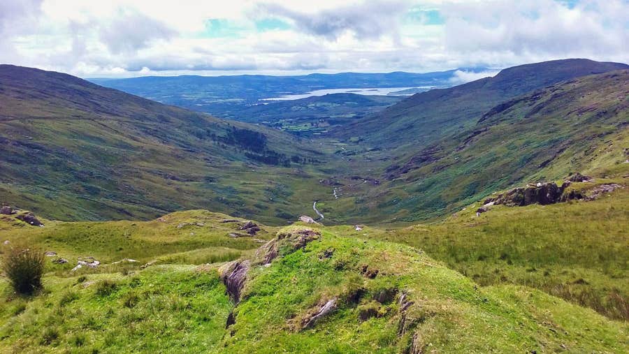 View of the landscape from the viewing point at Priest's Leap in County Cork