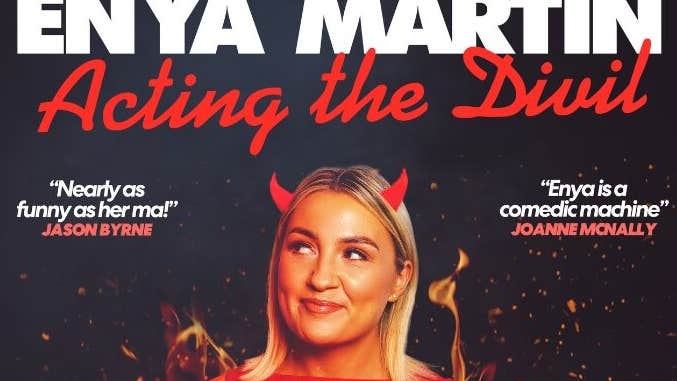 Enya Martin, Acting the Divil, a smirking woman with little red horn either side of her head