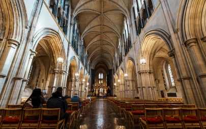 The main aisle inside Christ Church Cathedral