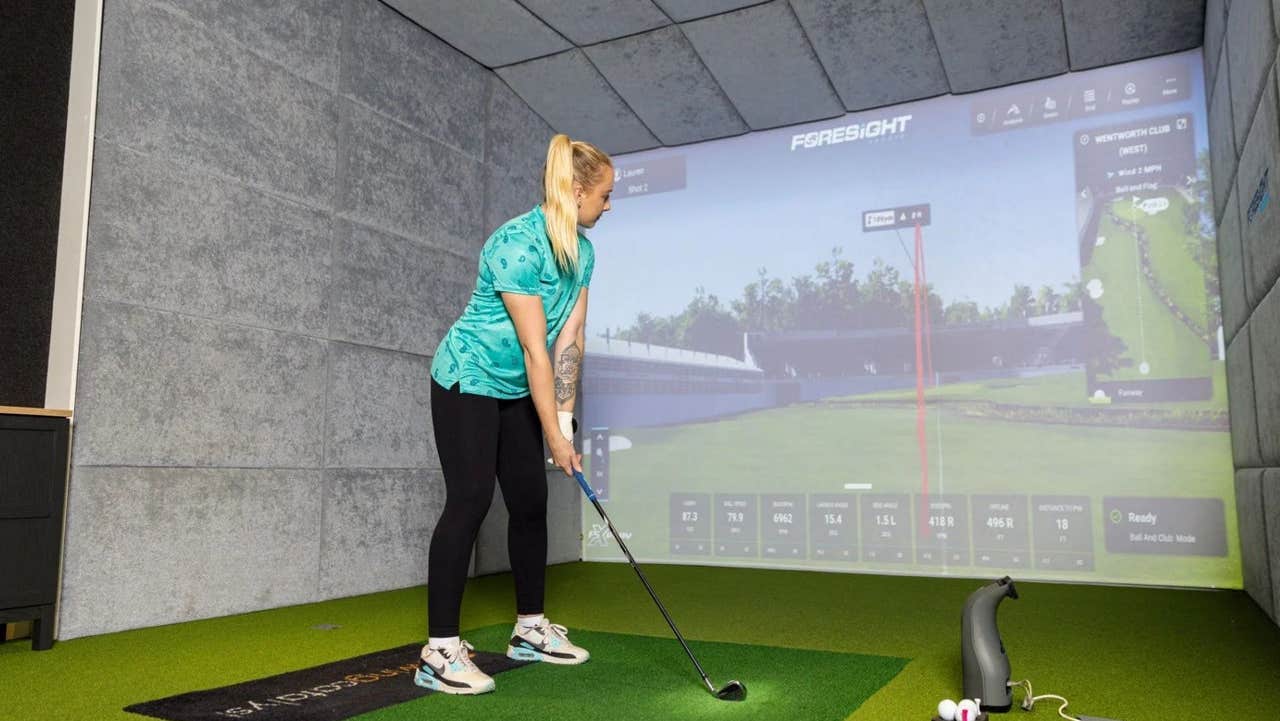 Golfer getting ready to take a shot