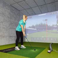 Golfer getting ready to take a shot