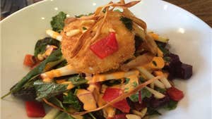 Haddock with salad at the Hook & Ladder Cafe