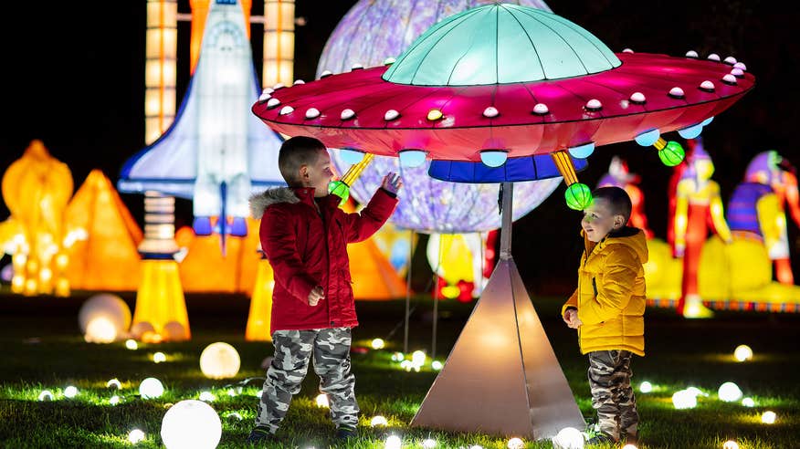 Kids at the Wild Lights at Dublin Zoo