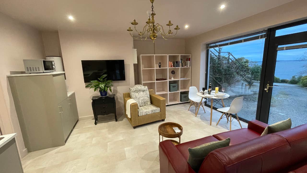 Living room with couch and chair