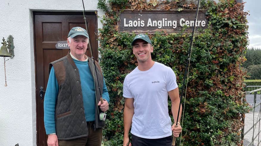 Greg O'Shea standing outside Laois Angling Centre