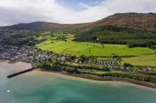 Aerial view of Carlingford town, County Louth