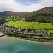 Aerial view of Carlingford town, County Louth