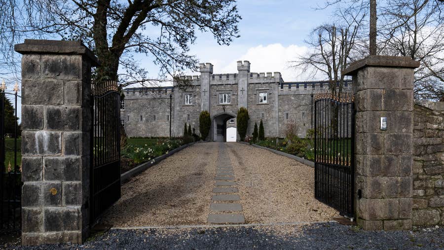 Main gates with castle in background