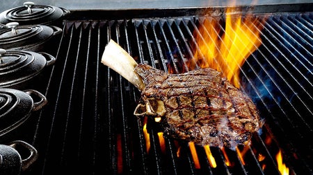 A cutlet on a grill