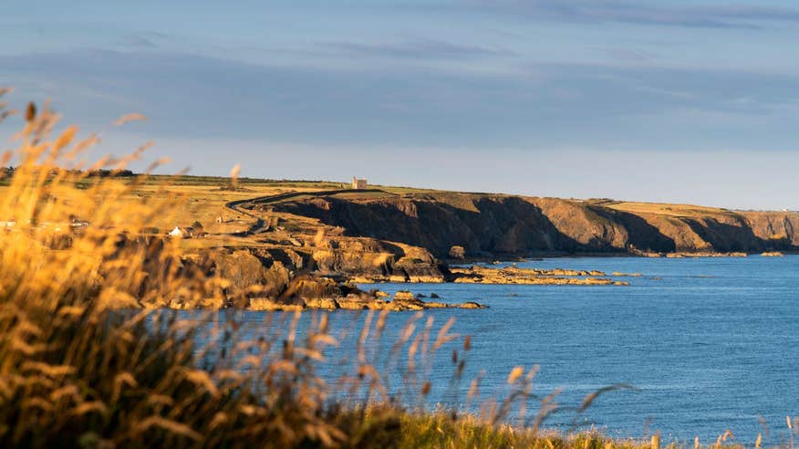 Golden light on Trawnamoe Cove, Bunmahon, Waterford