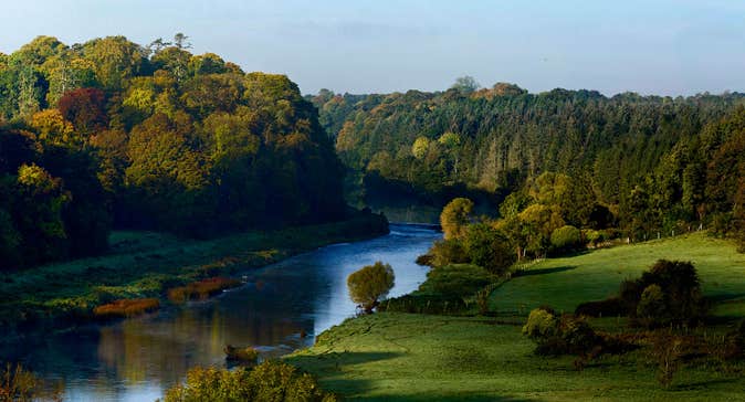 View of the River Boyne by Dunmoe Castle, County Meath