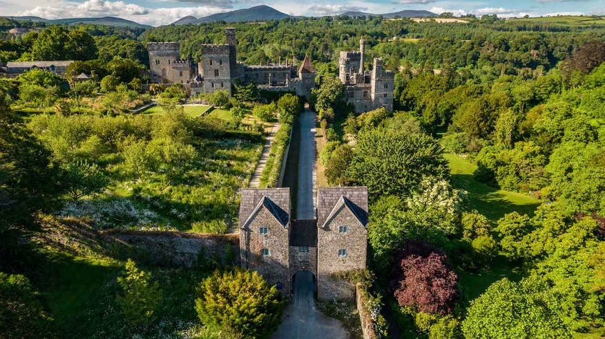 Aerial view of Lismore Castle in Co Waterford.