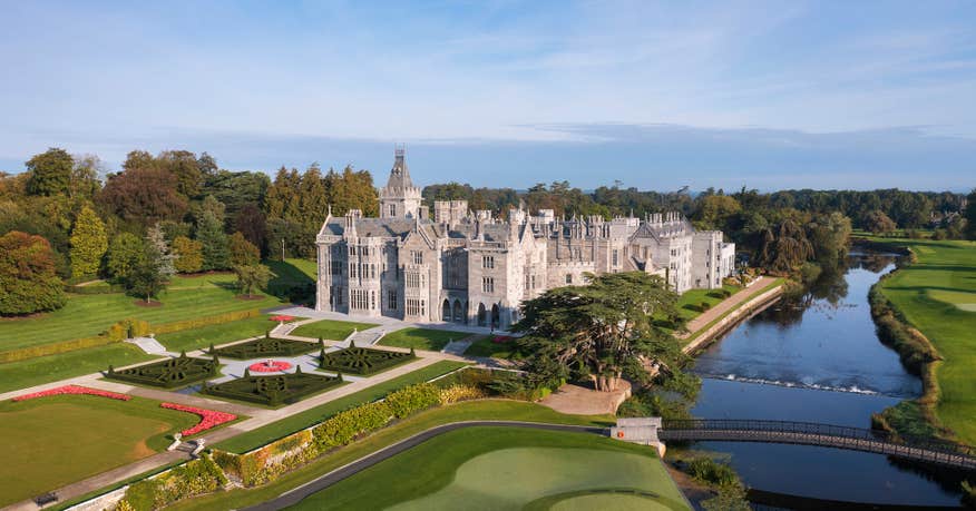 Aerial view of Adare Manor in County Limerick