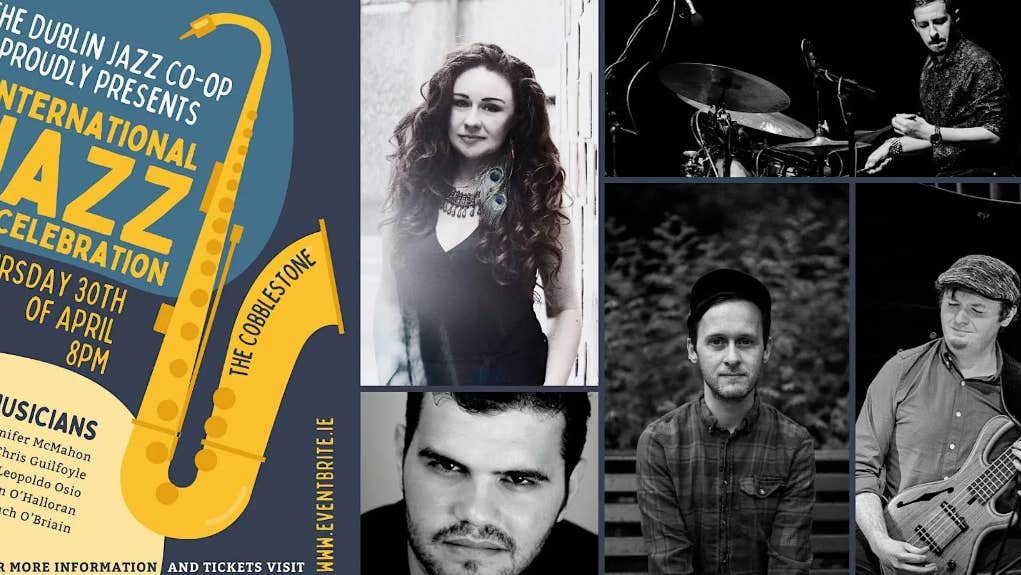 International Jazz Day Celebration, poster with different photos of musicians and performers