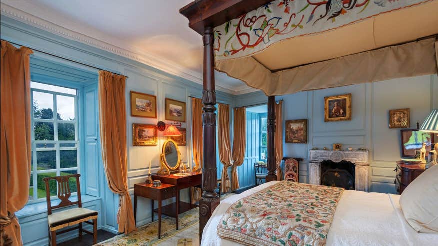 Bedroom and four poster bed in Huntington Castle, County Carlow