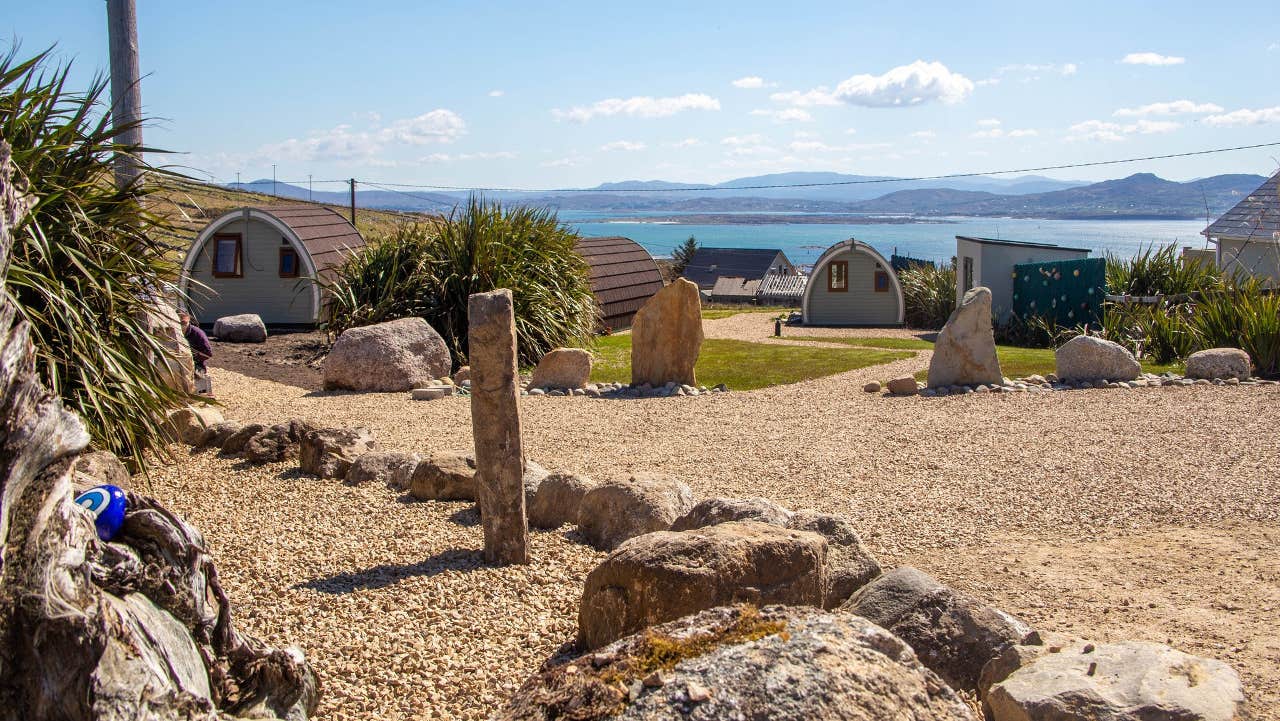 View of pods and outside area