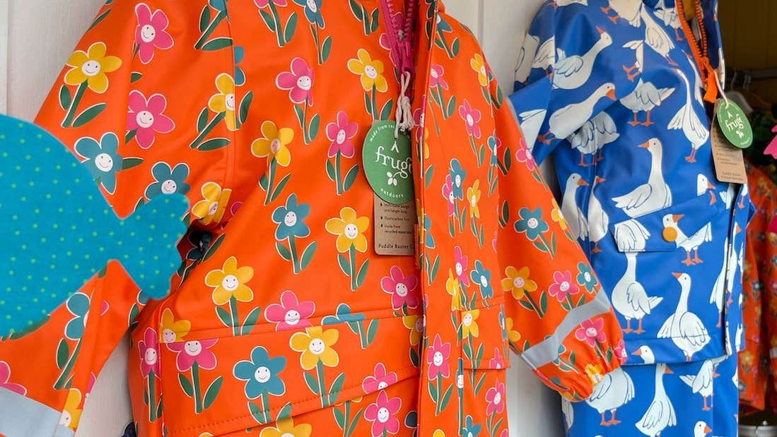 A shop floor display of children's clothing at Ohh! By Gum