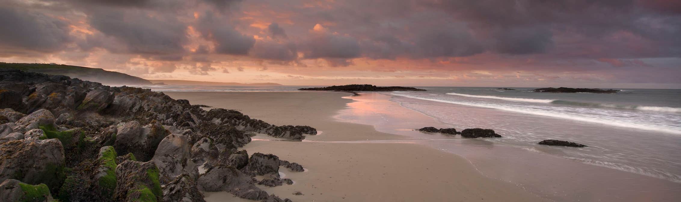Owenahincha Beach in Rosscarbery in County Cork at sunset